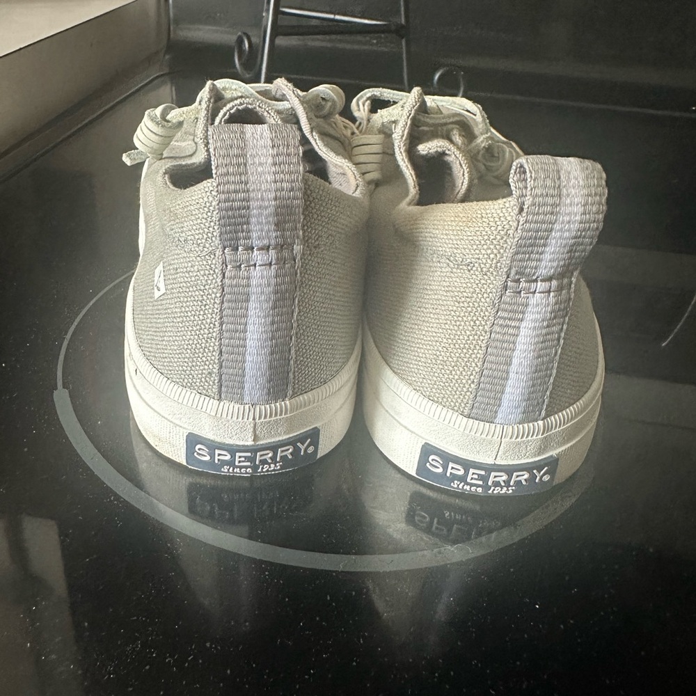 Sperry Women's Gray Canvas Lace-Up Sneakers size 7 Top sliders - Picture 2 of 4